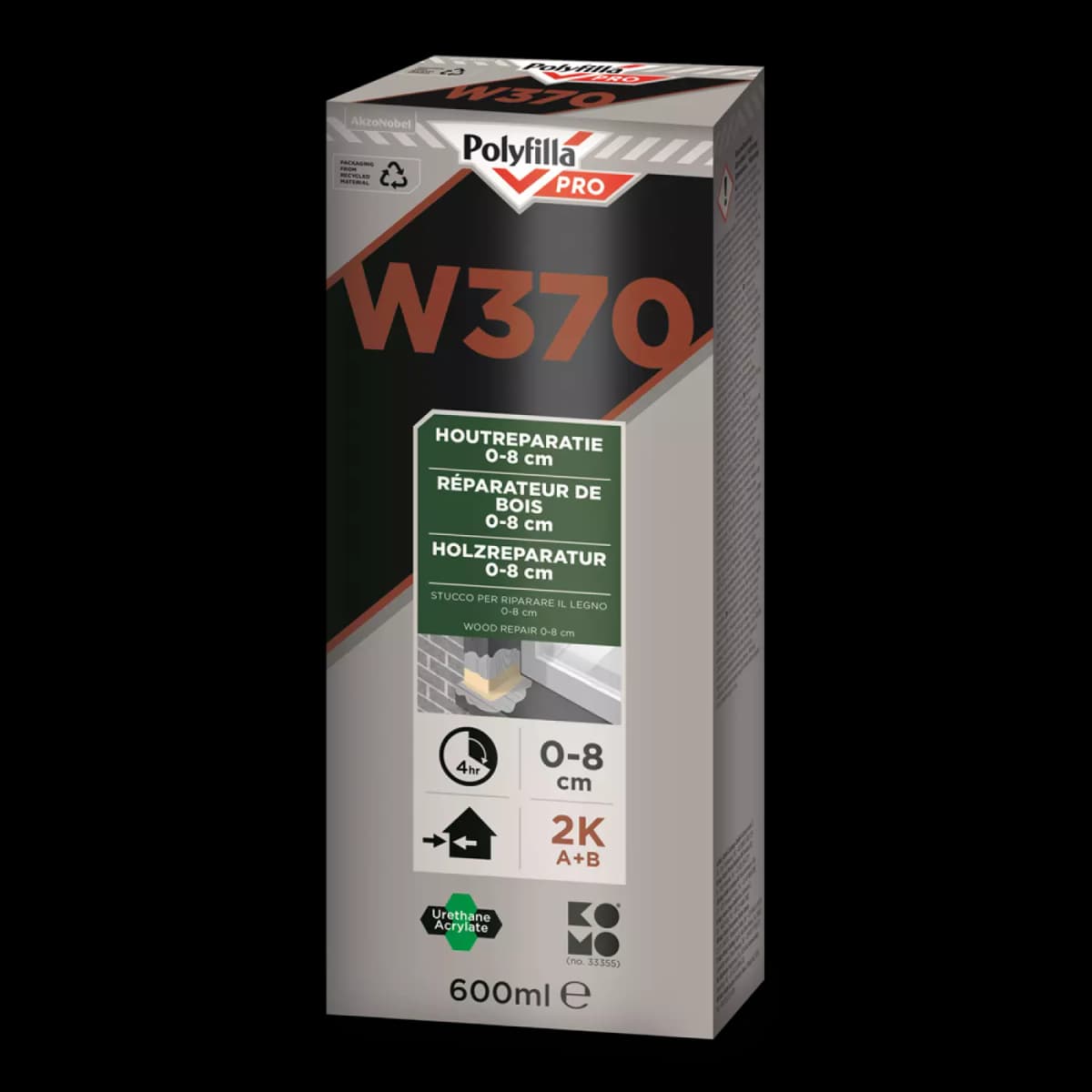 Polyfilla W370 2K Grote Houtreparatie 600 Ml (2 X 300 Ml Kok