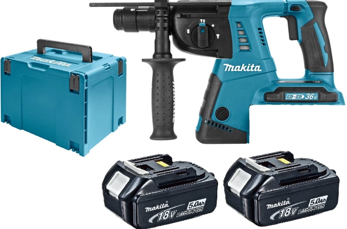 Makita DHR264RT2J 36V (2x 18V) Li-Ion Accu SDS-plus Combihamer Set (2x 5.0Ah Accu) In Mbox - 2,5J