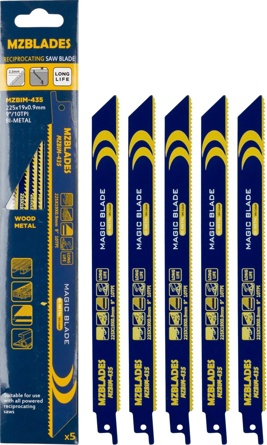 Multizaag MZBIM-435 Reciprozaagblad Bimetaal - 5 Stuks