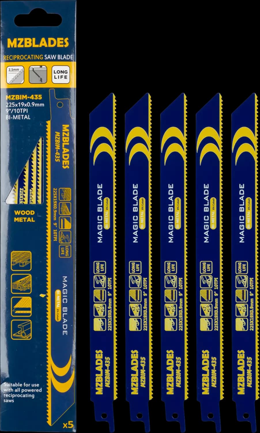 Multizaag MZBIM-435 Reciprozaagblad Bimetaal - 5 Stuks thumbnail 2