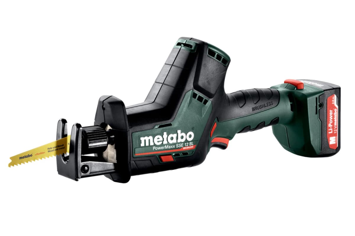 Metabo PowerMaxx SSE 12 BL 12V Li-Ion Accu Reciprozaag Set (2x 2,0Ah Accu) In Koffer thumbnail 2