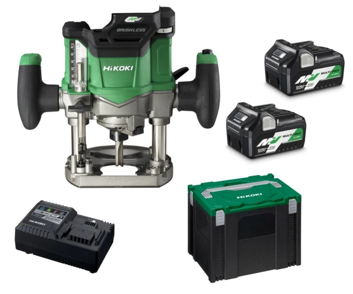 HiKOKI M3612DAWPZ 36V Li-ion Accu Bovenfreesmachine Set (2x 2.5Ah Accu) In HSC IV Koffer