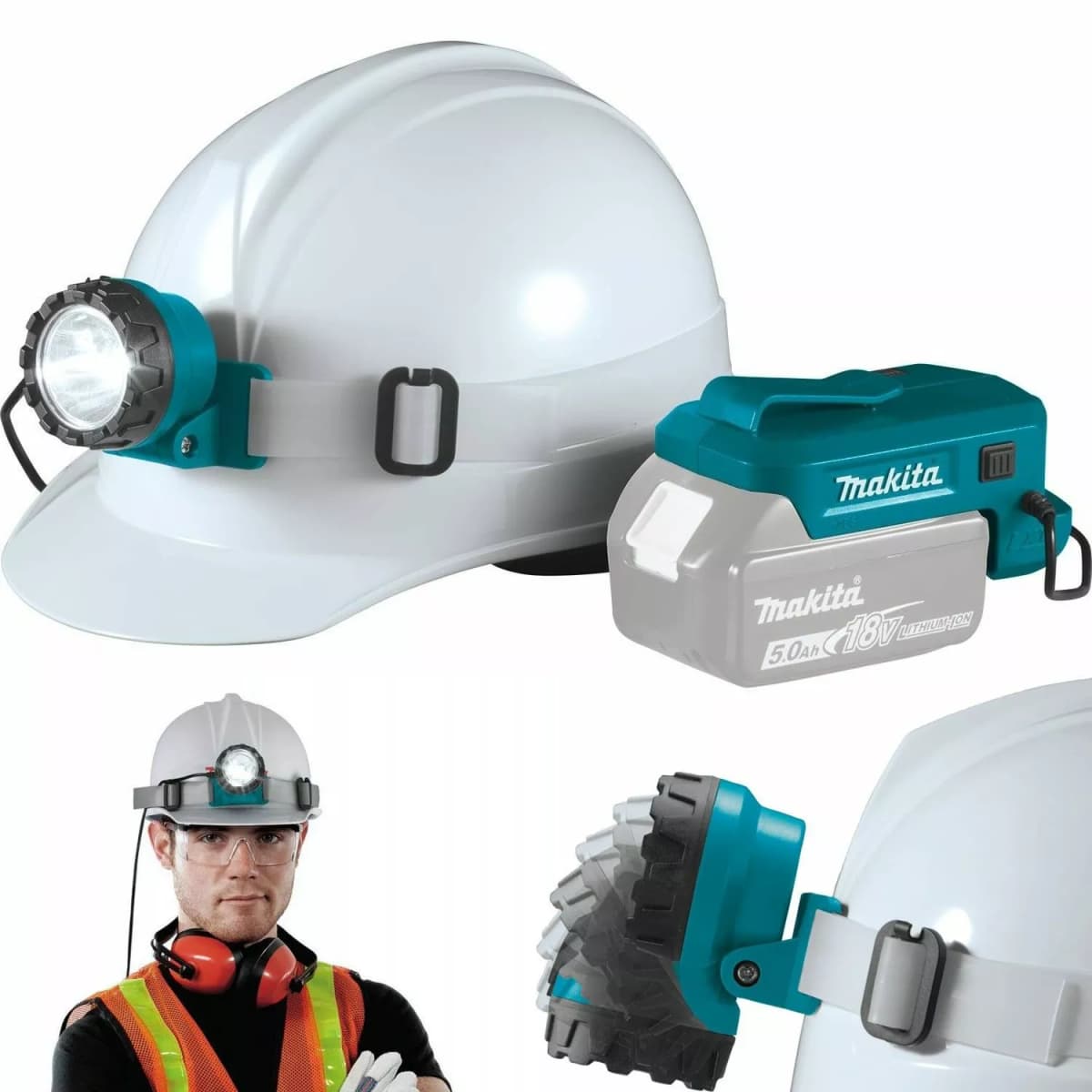 Makita DML800 14,4/18V Li-Ion Accu LED Hoofdlamp Body - Oplaadbaar - 2000Lm - IP54 thumbnail 2