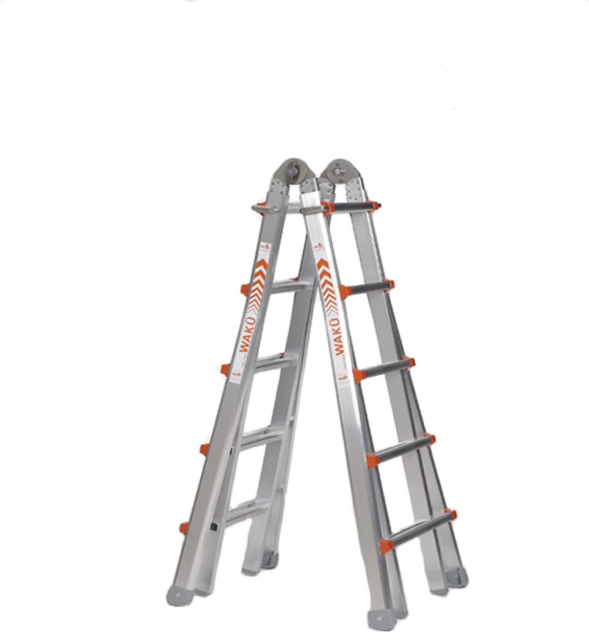 Little Jumbo Waku Model II Telescopische Vouwladder - Max. Werkhoogte 5.7m - 4x5 Sporten