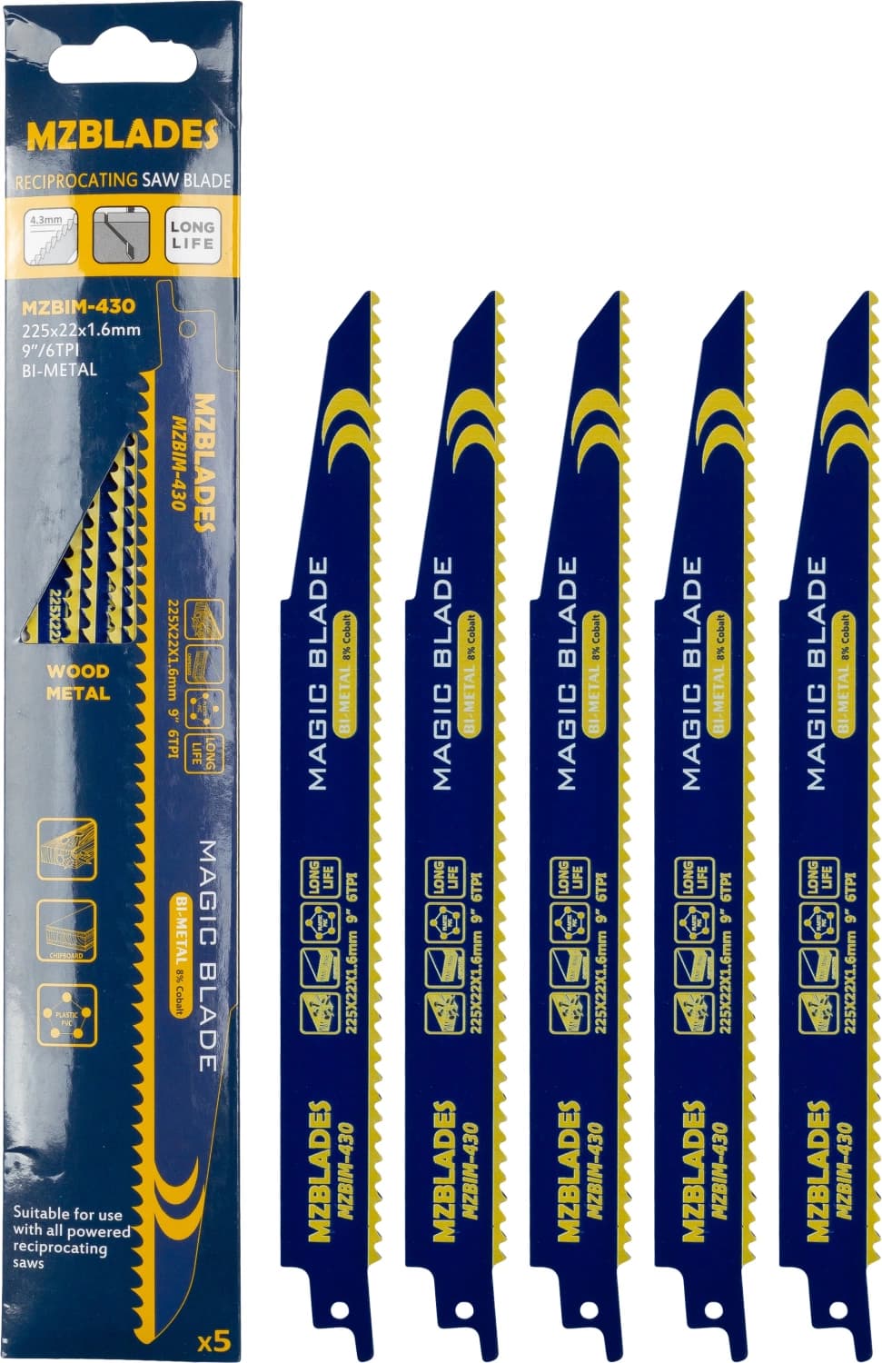 Multizaag MZBIM-430 Reciprozaagblad Bimetaal - 5 Stuks