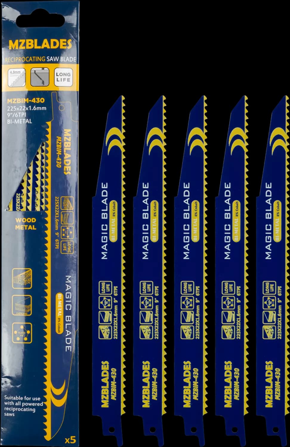 Multizaag MZBIM-430 Reciprozaagblad Bimetaal - 5 Stuks thumbnail 2