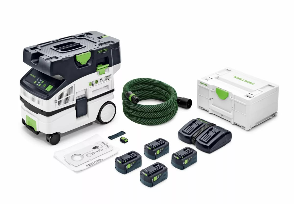Festool CTLC MINI I-Plus 36V (2x18V) Li-Ion Accu Stofzuiger Set (4x 5,0Ah) - 3100l/min - Stofklasse L