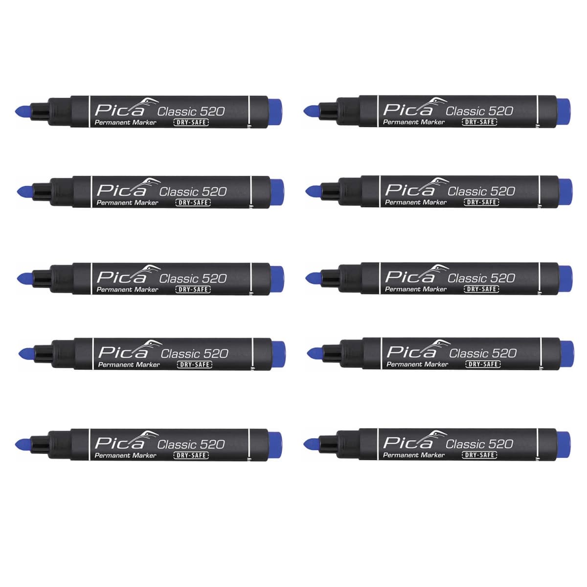 Pica 520/40 Permanent Marker - Rond - Blauw - 1-4mm (10st)