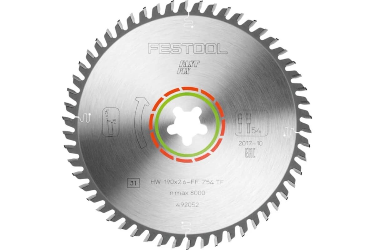 Festool 492052 / FF TF54 Cirkelzaagblad - 190 X FF X 54T - Hout / Epoxy / Aluminium / Kunststof