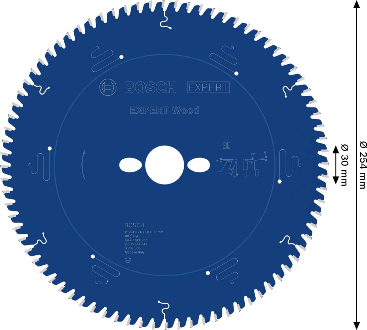 Bosch 2608644343 Cirkelzaagblad Expert - 254 X 30 X 80T - Carbide thumbnail 4