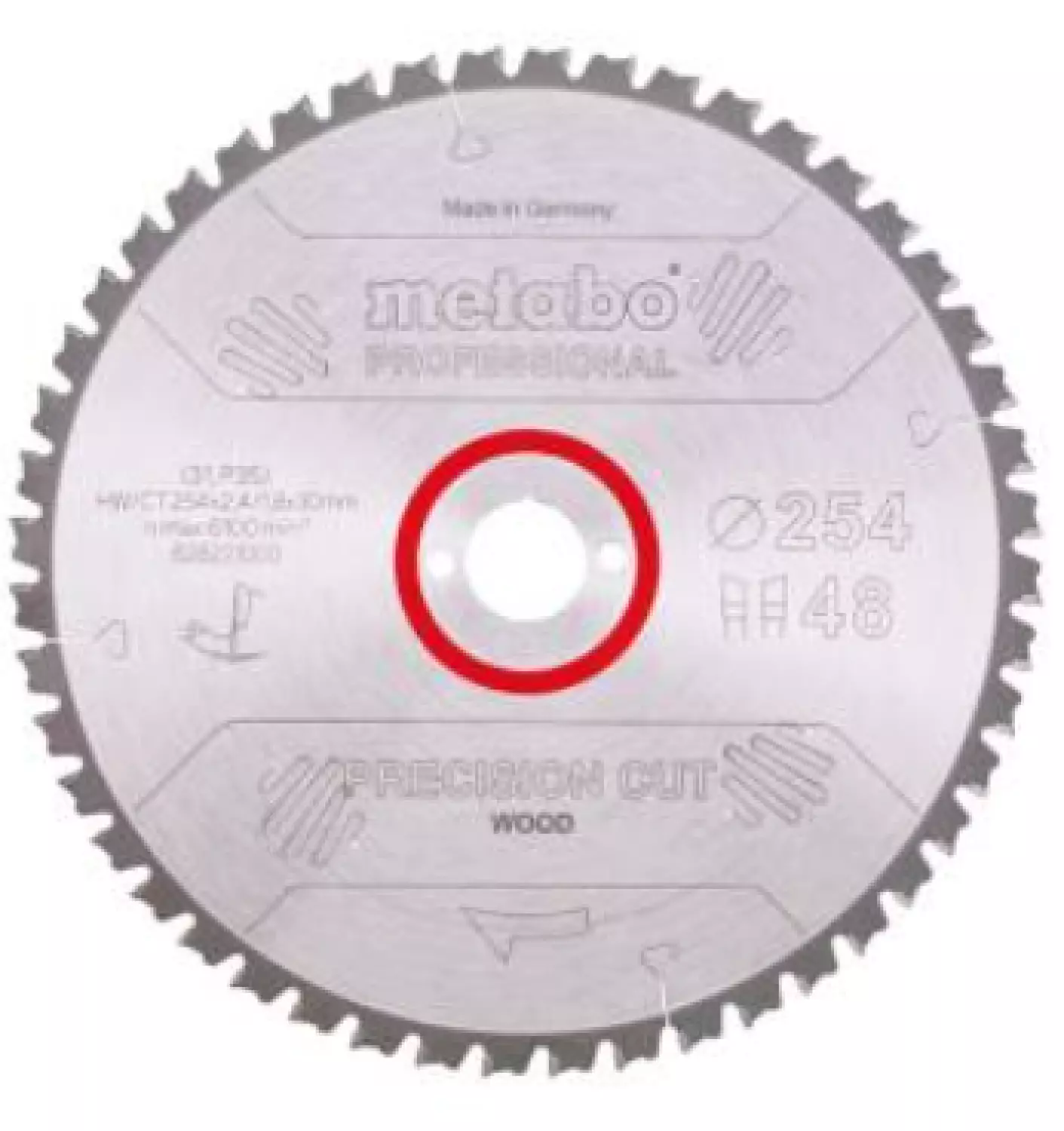 Metabo 628221000 Precision Cut Cirkelzaagblad - 254 X 30 X 48T - Hout / MDF