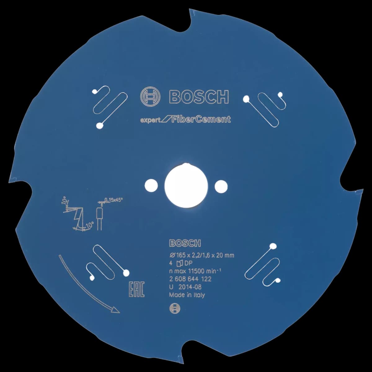 Bosch 2608644122 Expert Cirkelzaagblad - 165 X 20 X 4T - Vezelcement - Carbide