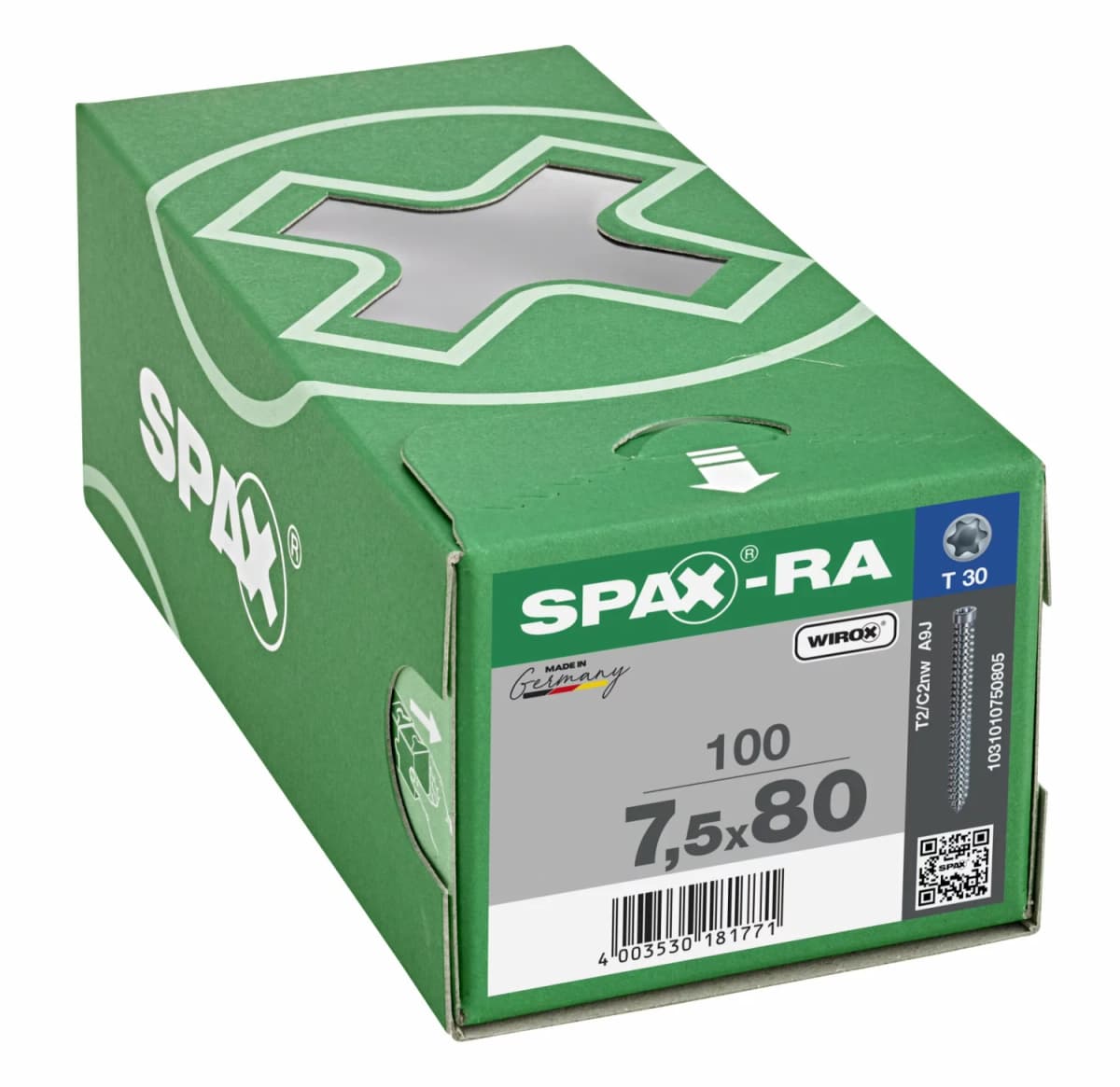 SPAX Kozijnschroeven Cilinderkop - Voldraad - T30 - 7.5x80 Mm (100st) thumbnail 4