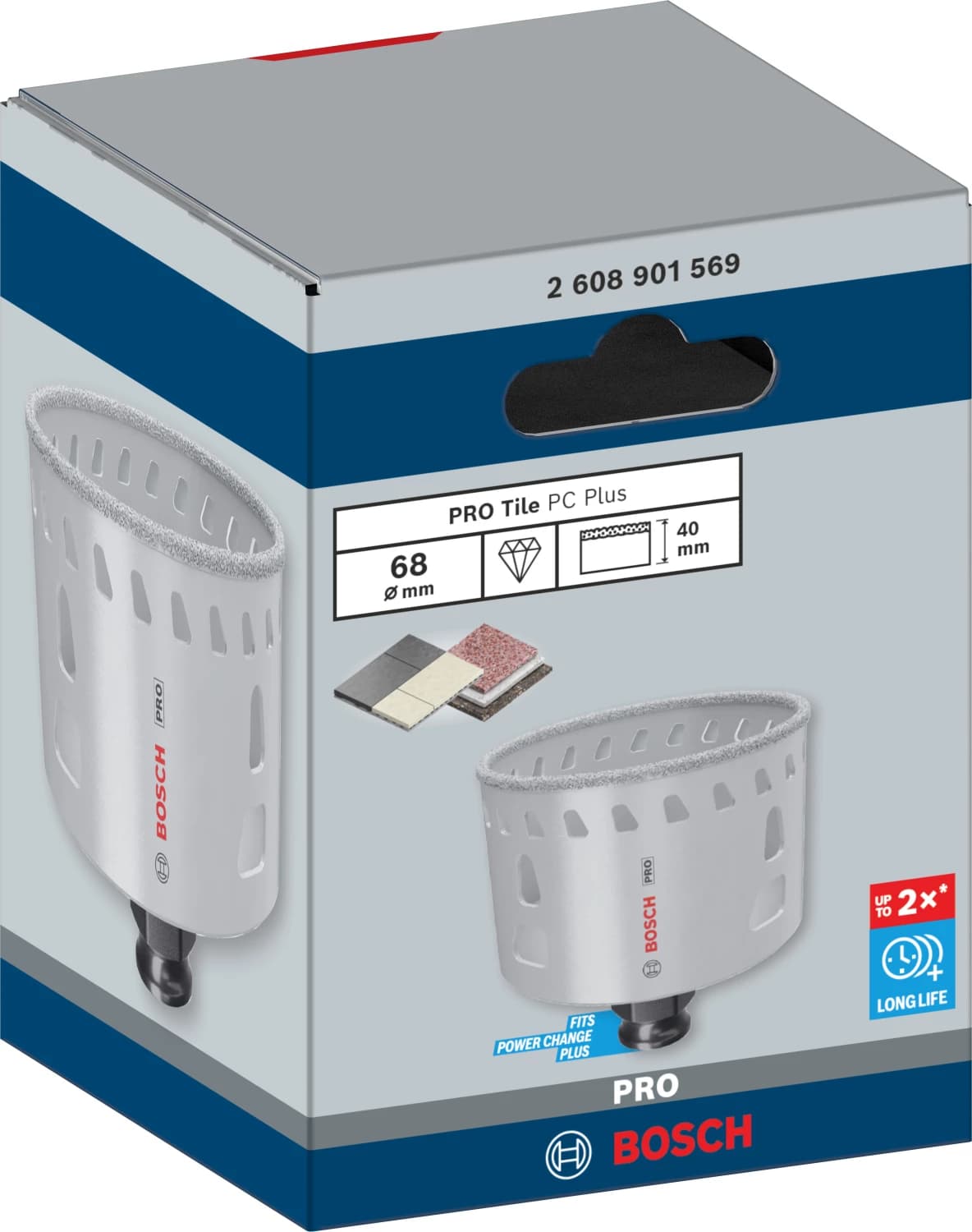 Bosch 2608901569 PRO Tile PC Plus Diamantgatzaag Voor Tegels - 68mm thumbnail 2