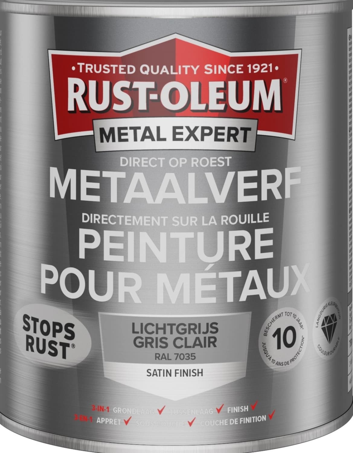 Rust-Oleum MetalExpert Zijdeglans - RAL 7035 Lichtgrijs - 400ml