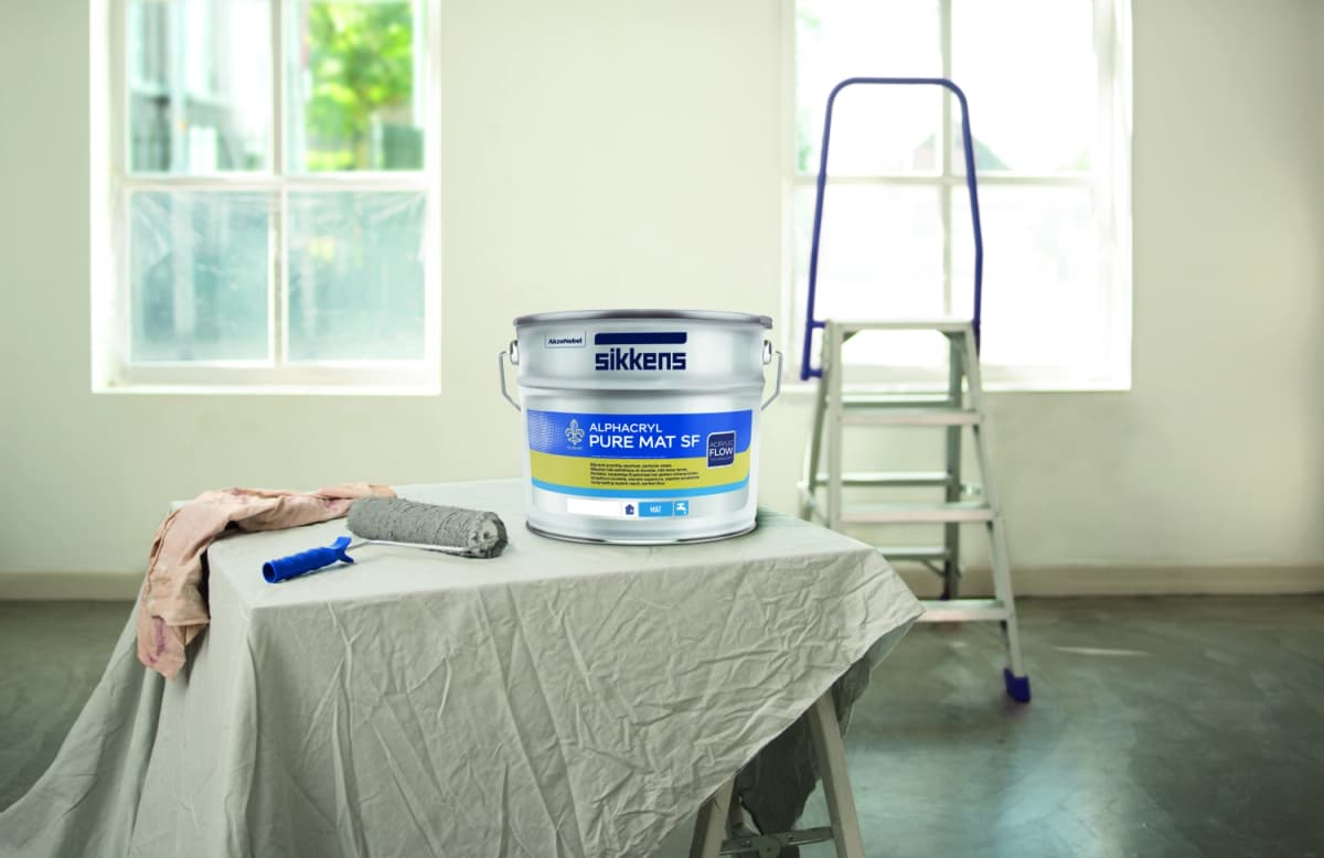 Sikkens Alphacryl Pure Mat SF - Op Kleur Gemengd - 1L - Muurverf thumbnail 4