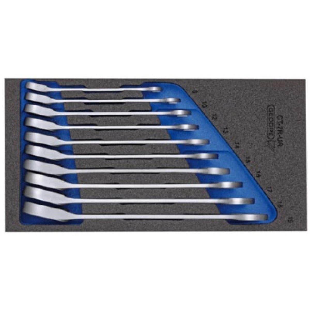 Gedore 1500 CT1-7 UR 10-delige Steek-/ringratelsleutelset In 1/3 CT Module - 8-19mm