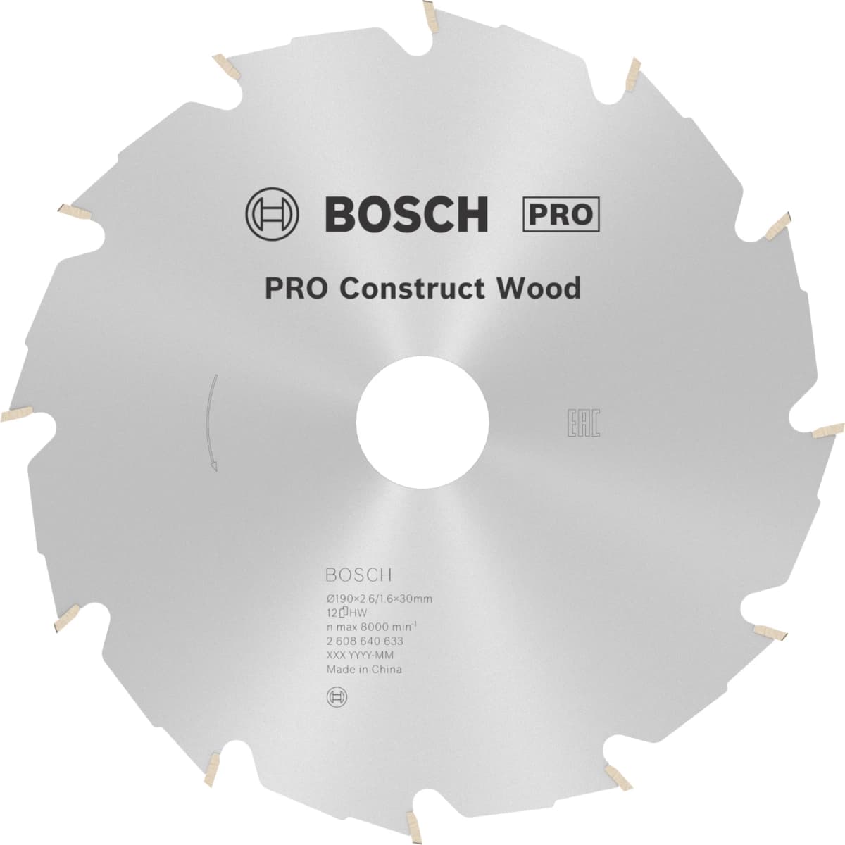 Bosch 2608640633 PRO Cirkelzaagblad - 190 X 30 X12T - Hout