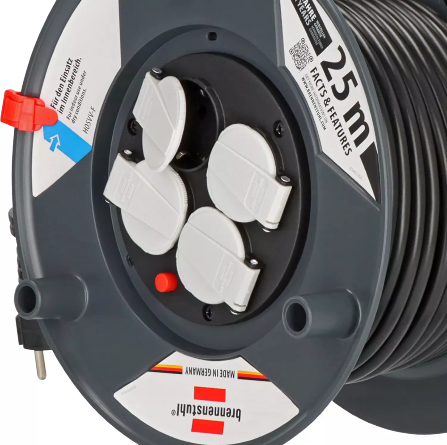 Brennenstuhl 1215056 Garant Export Kabelhaspel - H05VV-F 3G1,5 - 25m thumbnail 4