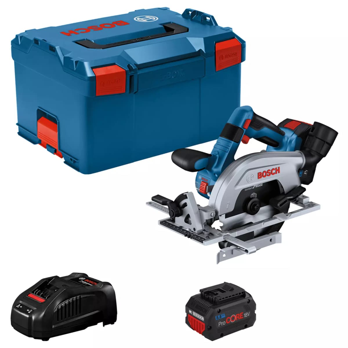 Bosch GKS 18V-57-2 L 18V Li-ion Accu Cirkelzaag Set (2x 5.5Ah) In L-Boxx - 165mm