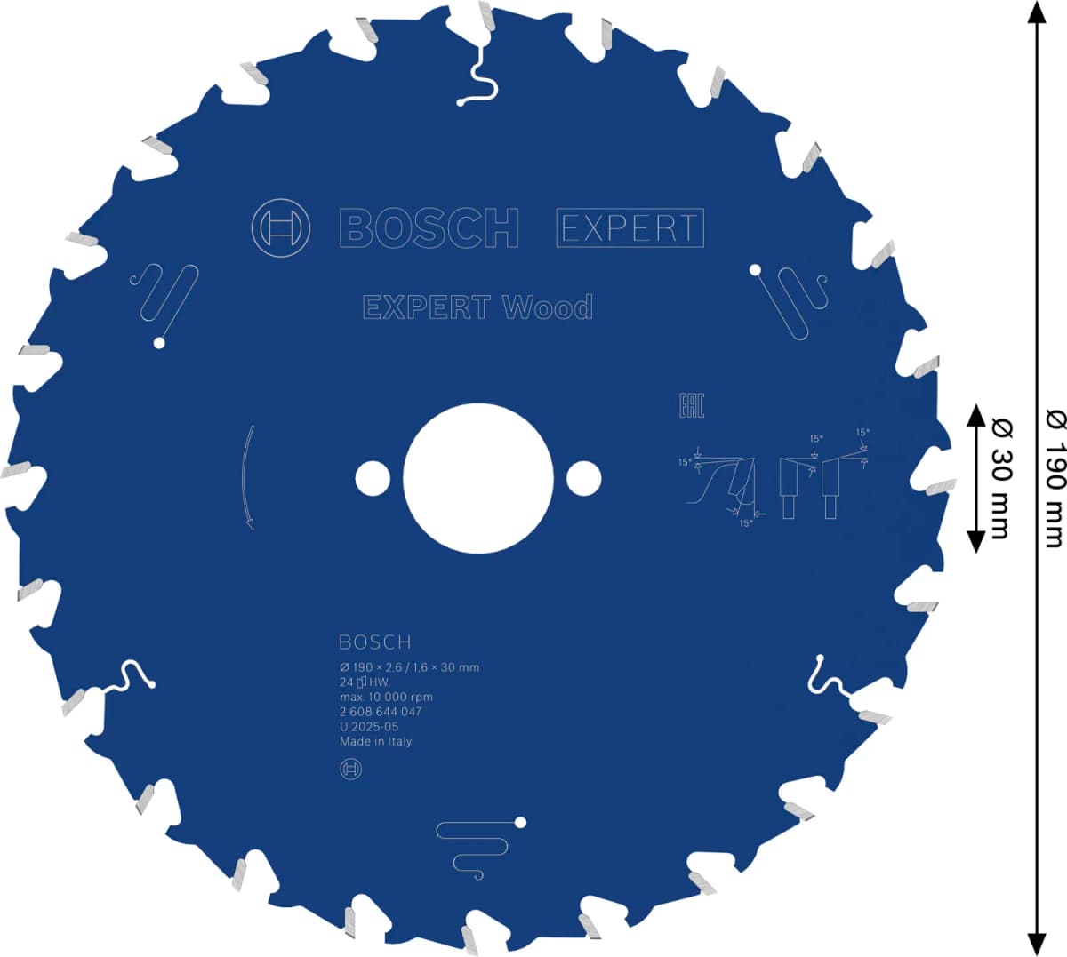 Bosch 2608644047 Expert Cirkelzaagblad - 190 X 30 X 24T - Hout - Carbide thumbnail 4