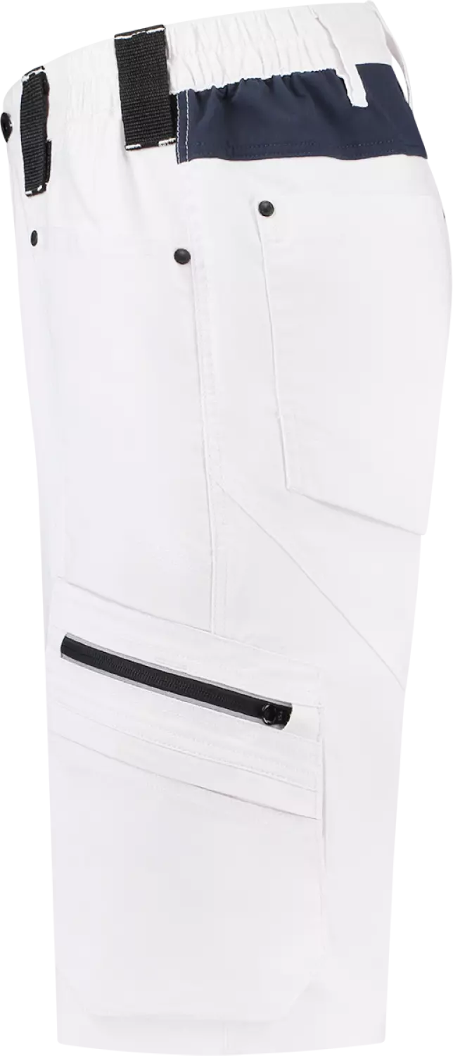Workman 9003 STRETCH Bermuda Werkbroek - Wit / Navy - Maat 52 (36/34) thumbnail 3