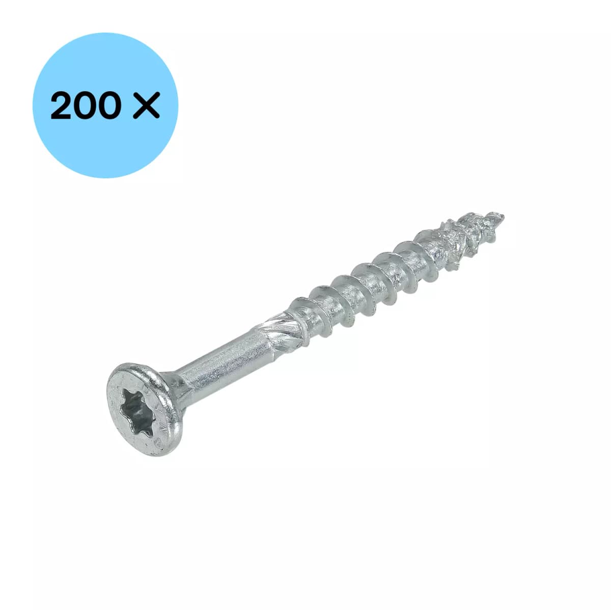 DynaPlus 0281.01.41902 Unischroef - TX25 - 5.0 X 50/30mm - Platkop - Deeldraad - Verzinkt (200st) thumbnail 2