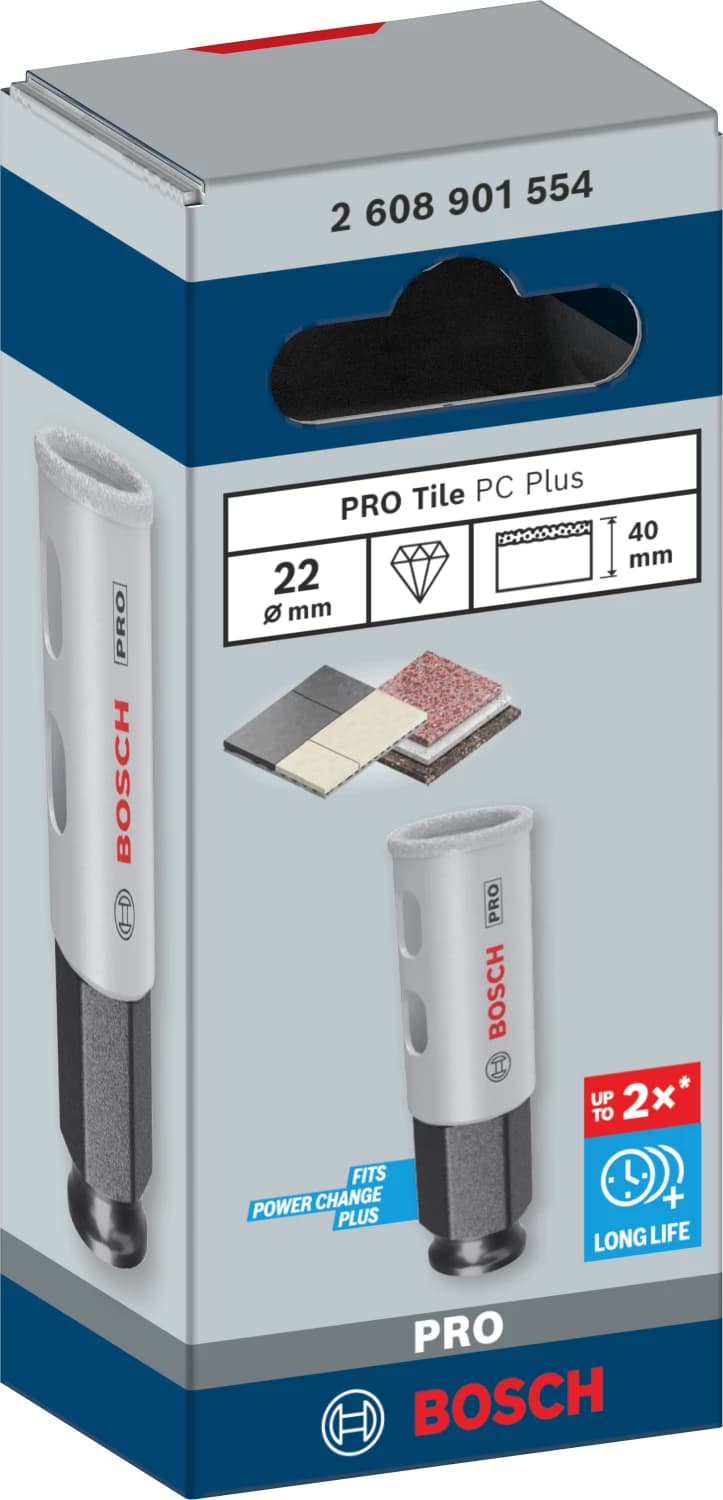 Bosch 2608901554 PRO Tile PC Plus Diamantgatzaag Voor Tegels - 22mm thumbnail 2