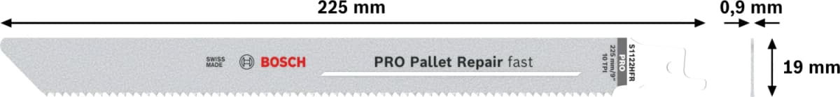 Bosch PRO S1122HFR Pallet Repair Fast Reciprozaagblad - 225mm - Hout/metaal (100st) thumbnail 2