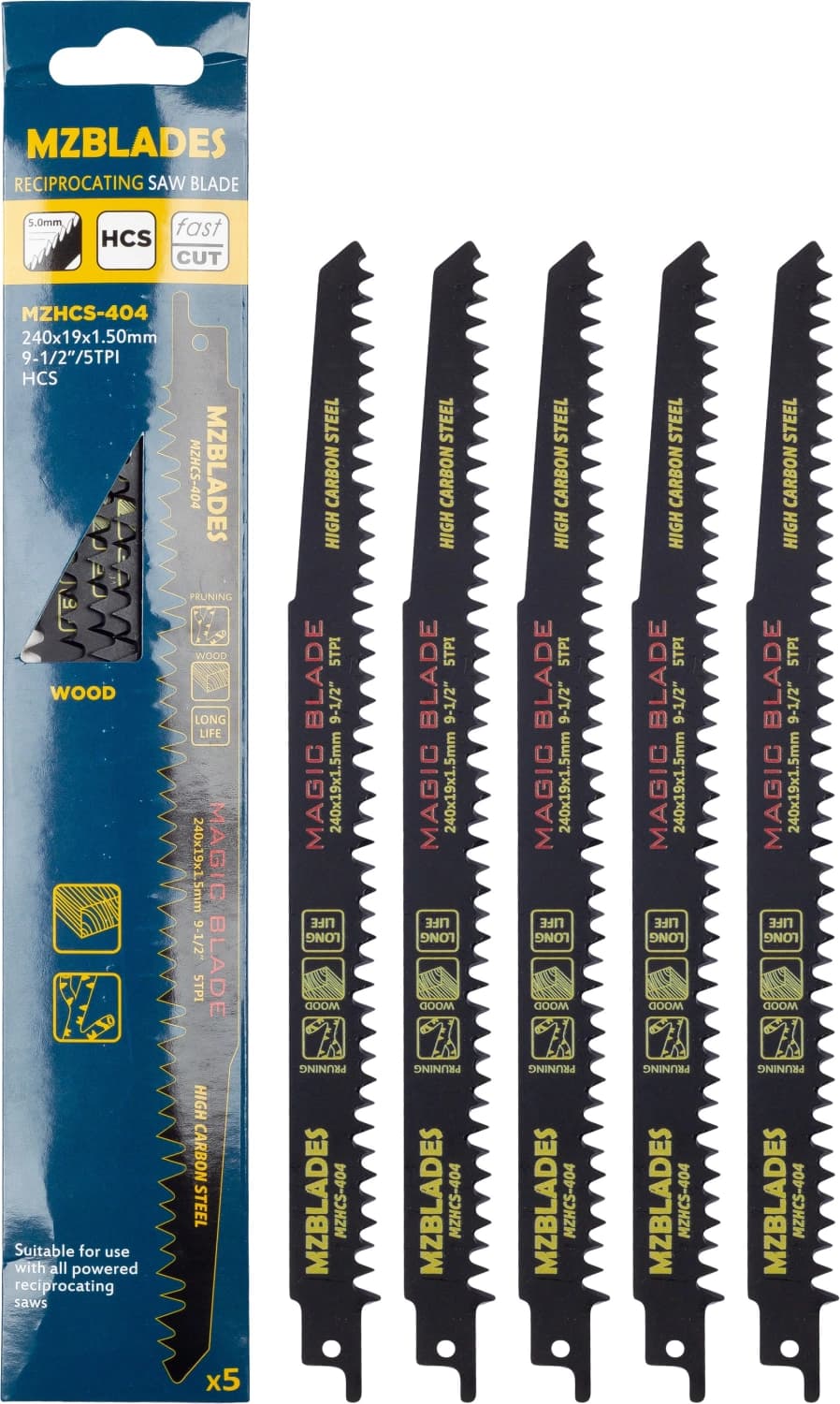 Multizaag MZHCS-404 Reciprozaagblad Hout - 5 Stuks