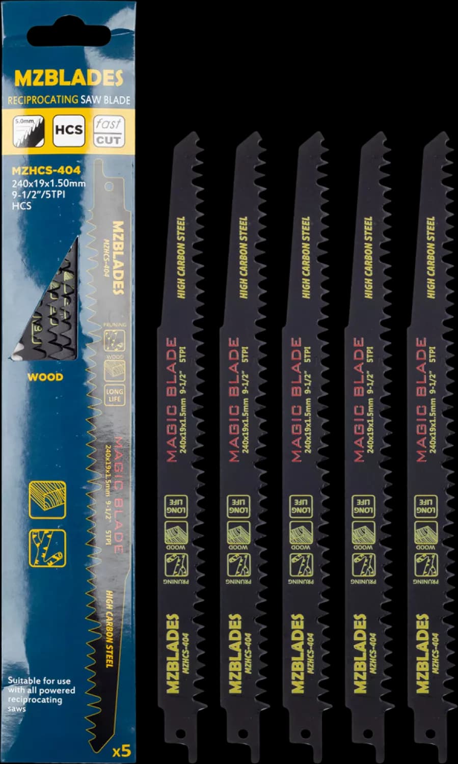 Multizaag MZHCS-404 Reciprozaagblad Hout - 5 Stuks thumbnail 2