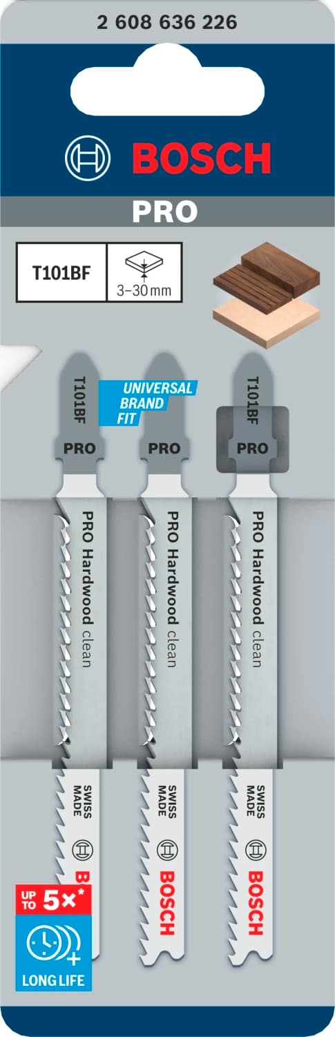 Bosch 2608636226 / T 101 BF BiM Decoupeerzaagblad Clean - Hard Hout (3st) thumbnail 2