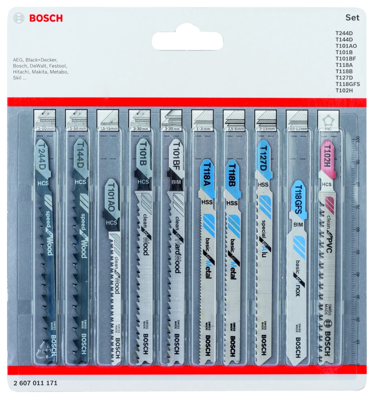 Bosch 2607011171 10-delige Decoupeerzaagbladenset - All In One