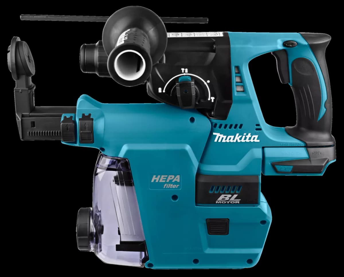 Makita DHR242ZJW LXT 18V Li-Ion SDS-Plus Accu Combihamer Body Met Stofafzuiging In Mbox - 2J - Koolborstelloos thumbnail 3