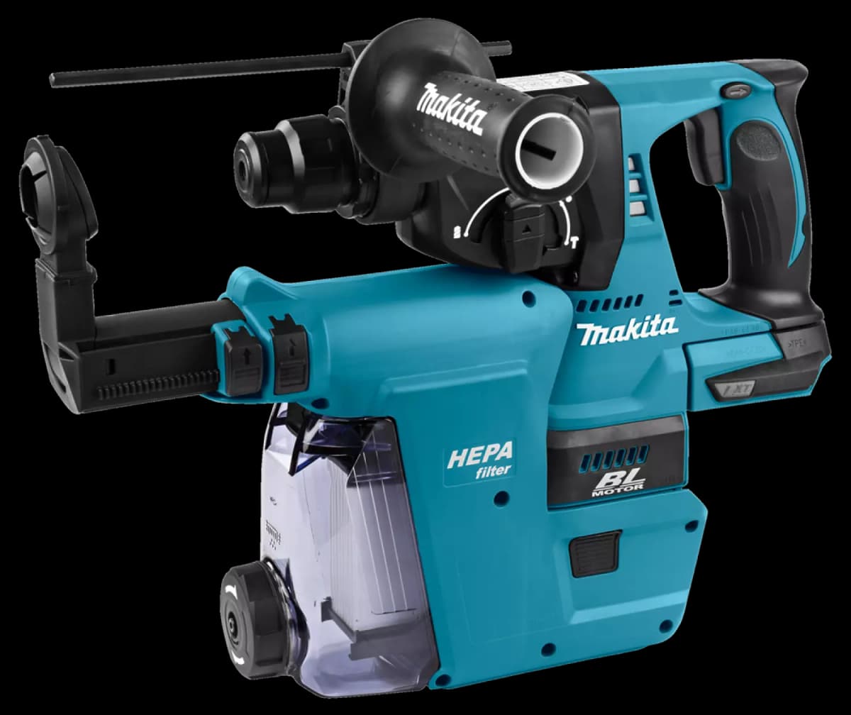 Makita DHR242ZJW LXT 18V Li-Ion SDS-Plus Accu Combihamer Body Met Stofafzuiging In Mbox - 2J - Koolborstelloos thumbnail 2
