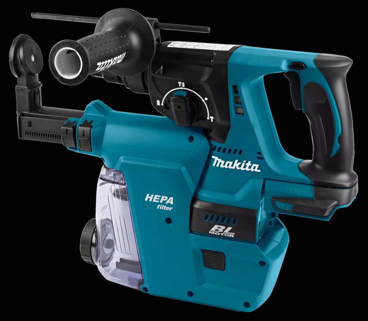 Makita DHR242ZJW LXT 18V Li-Ion SDS-Plus Accu Combihamer Body Met Stofafzuiging In Mbox - 2J - Koolborstelloos thumbnail 4