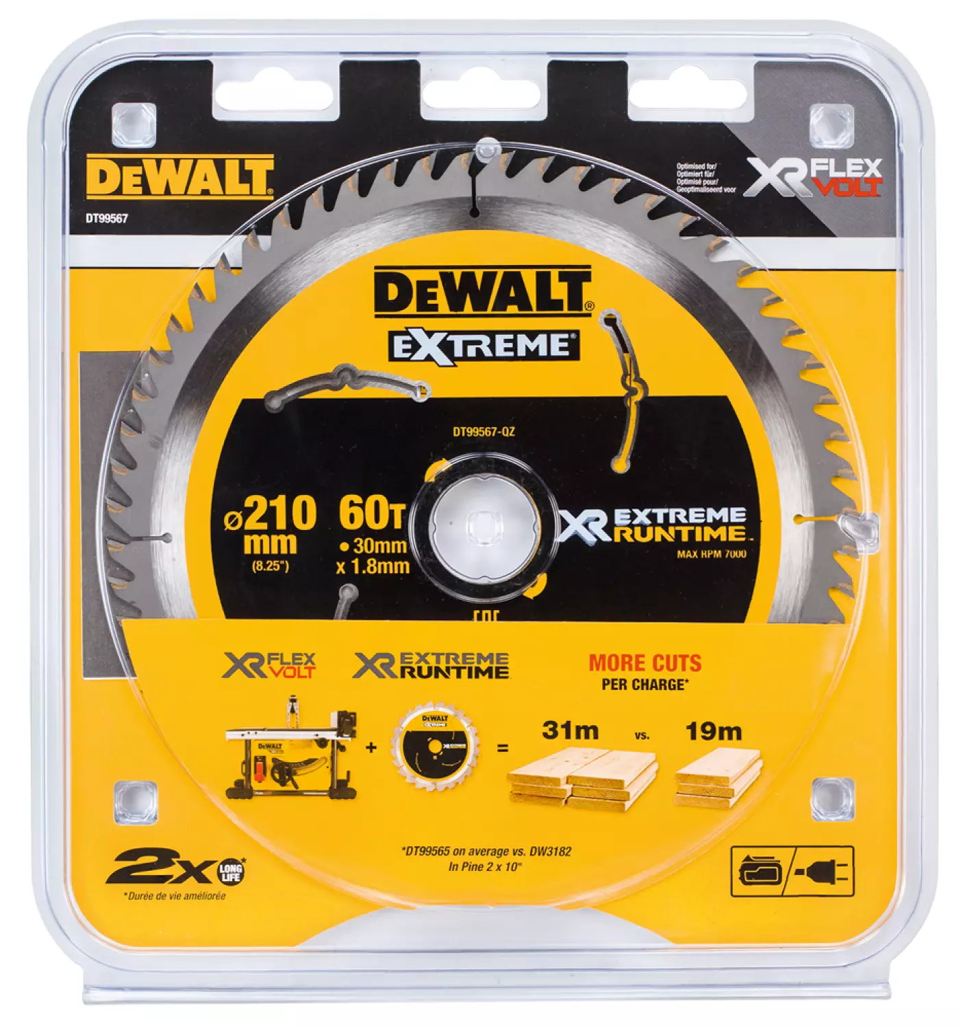 DeWALT DT99567 XR Cirkelzaagblad - 210 X 30 X 60T - Hout thumbnail 2