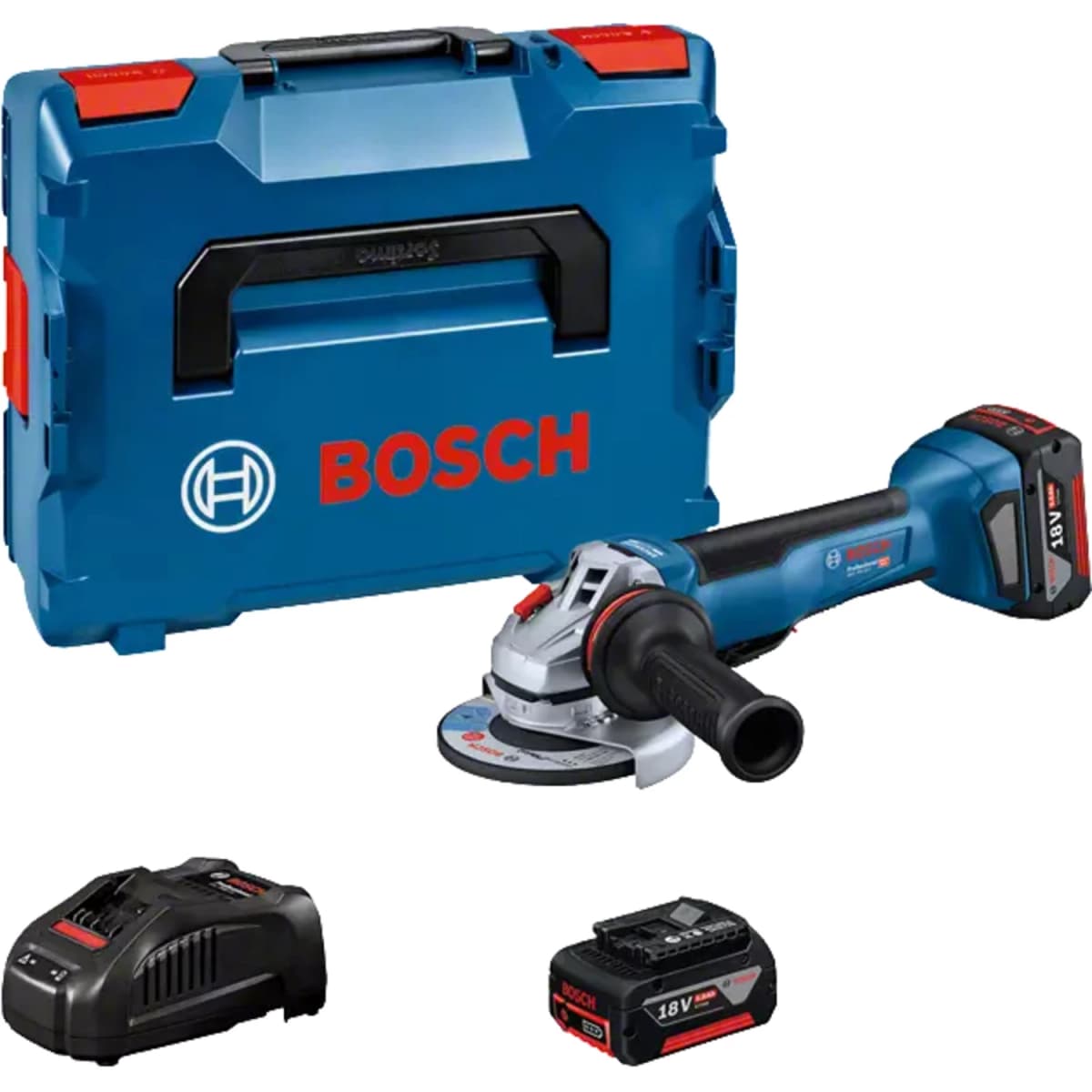 Bosch GWS 18V-10 Accu Haakse Slijper In L-boxx (2x5,0Ah)