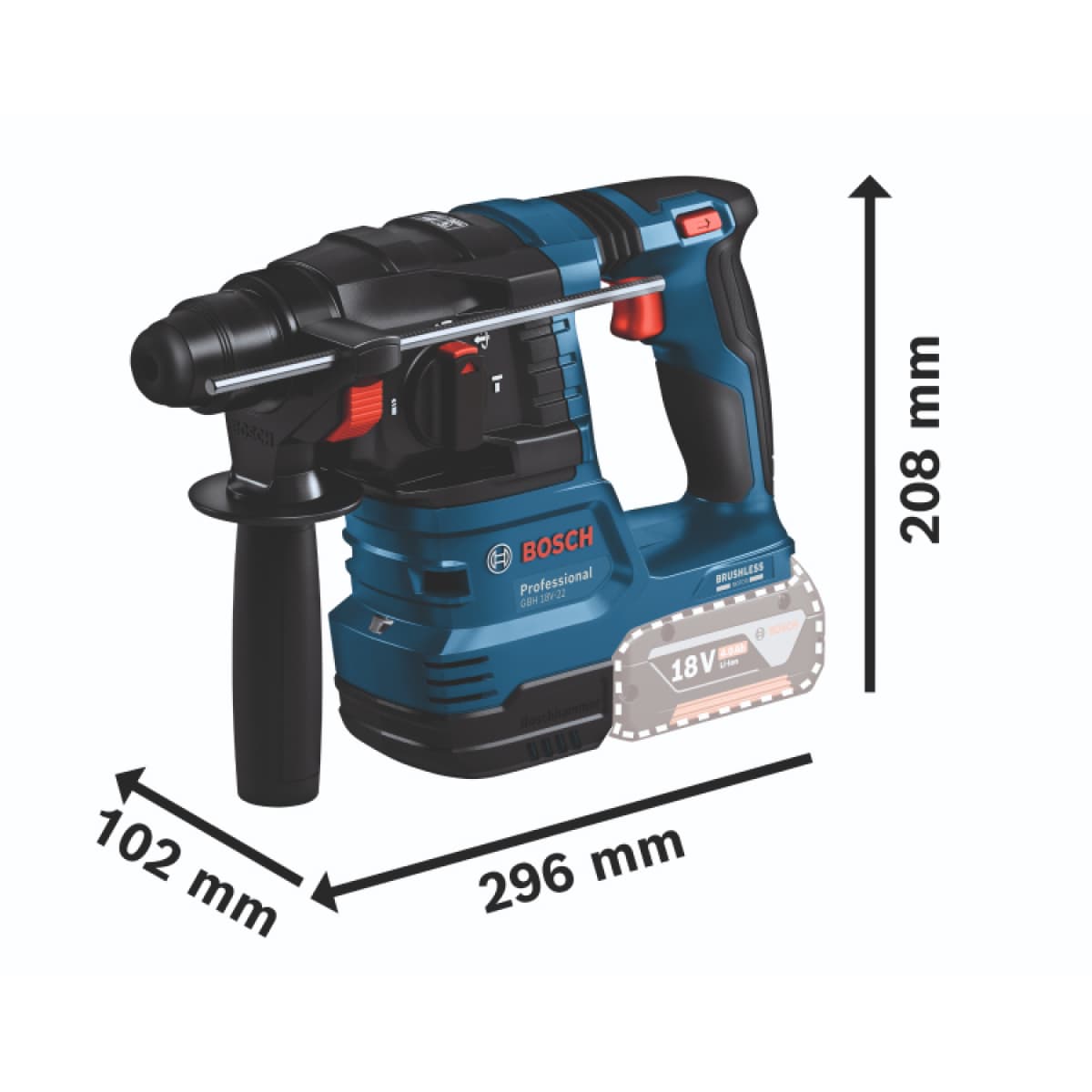 Bosch GBH 18V-22 18V Accu Combihamer Body thumbnail 2