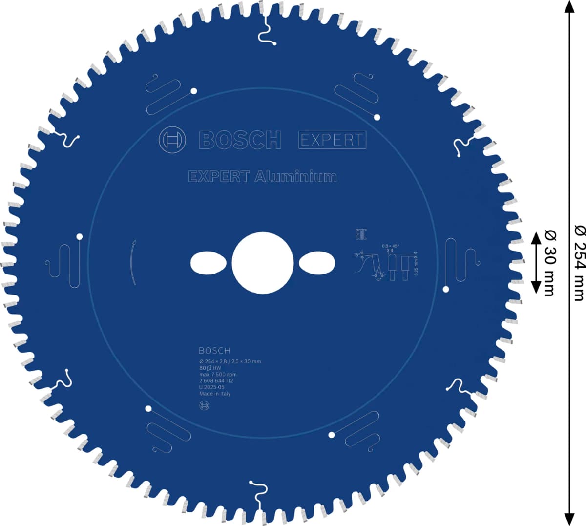 Bosch 2608644112 Expert Cirkelzaagblad - 254 X 30 X 80T - Aluminium - Carbide thumbnail 4