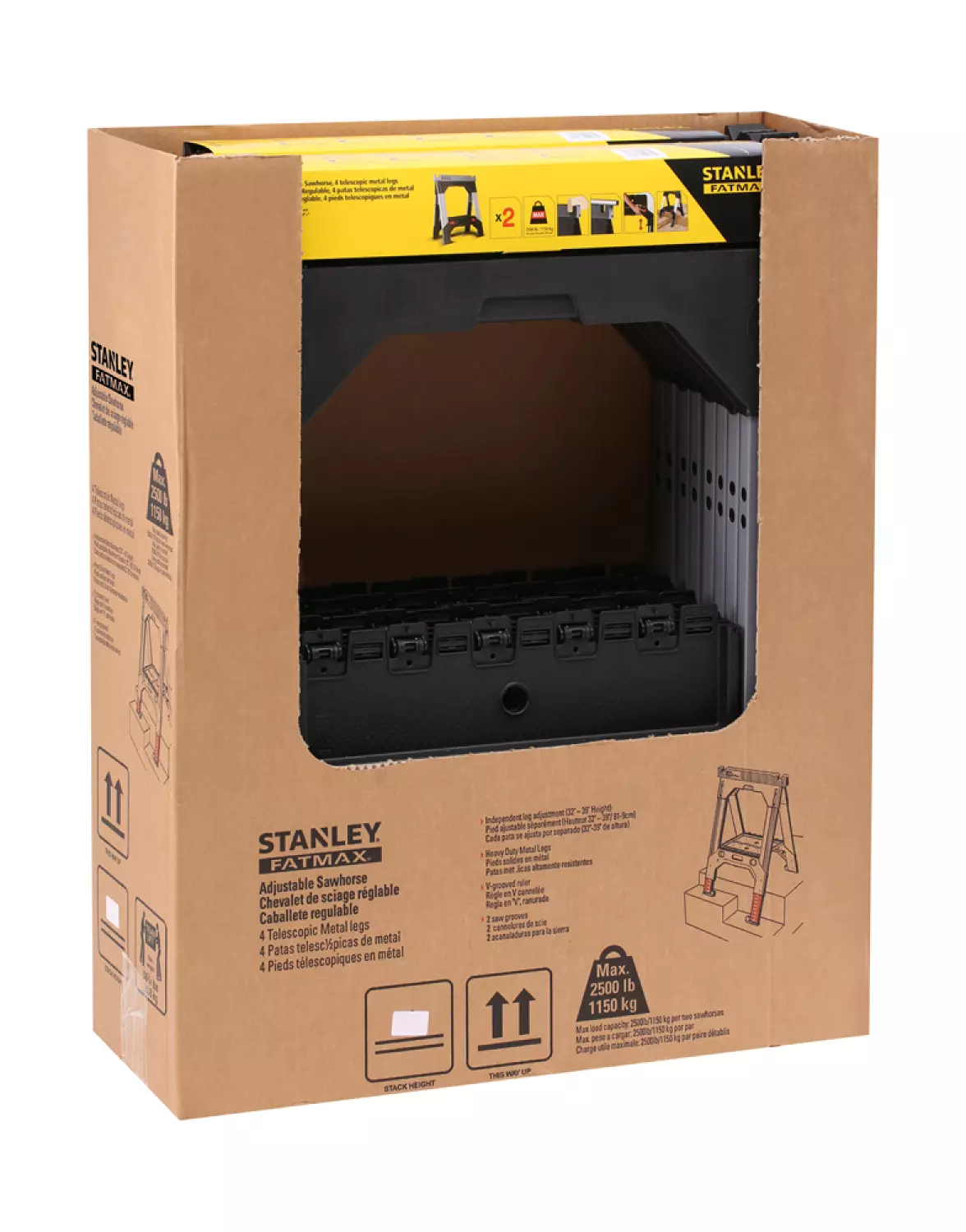 Stanley 1-92-980 FatMax Metalen Schragen - Draagcapaciteit 1.150 Kg (set Van 2 Stuks) thumbnail 2