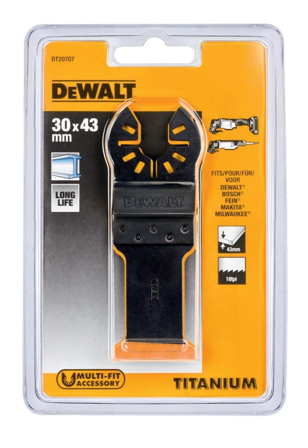 DeWALT DT20707 Multitool Universeel Titanium Zaagblad - 30mm