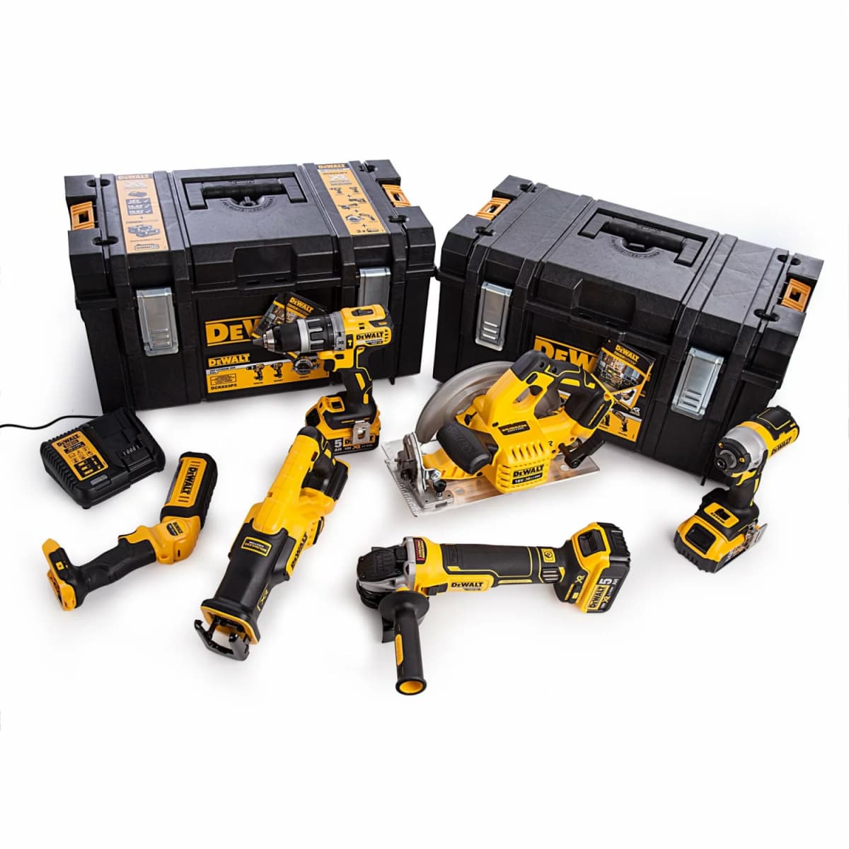 DeWALT DCK623P3 18V Li-ion XR Accu 6-delige Combiset (3x 5.0Ah) In 2 TOUGHSYSTEM Koffers - Koolborstelloos