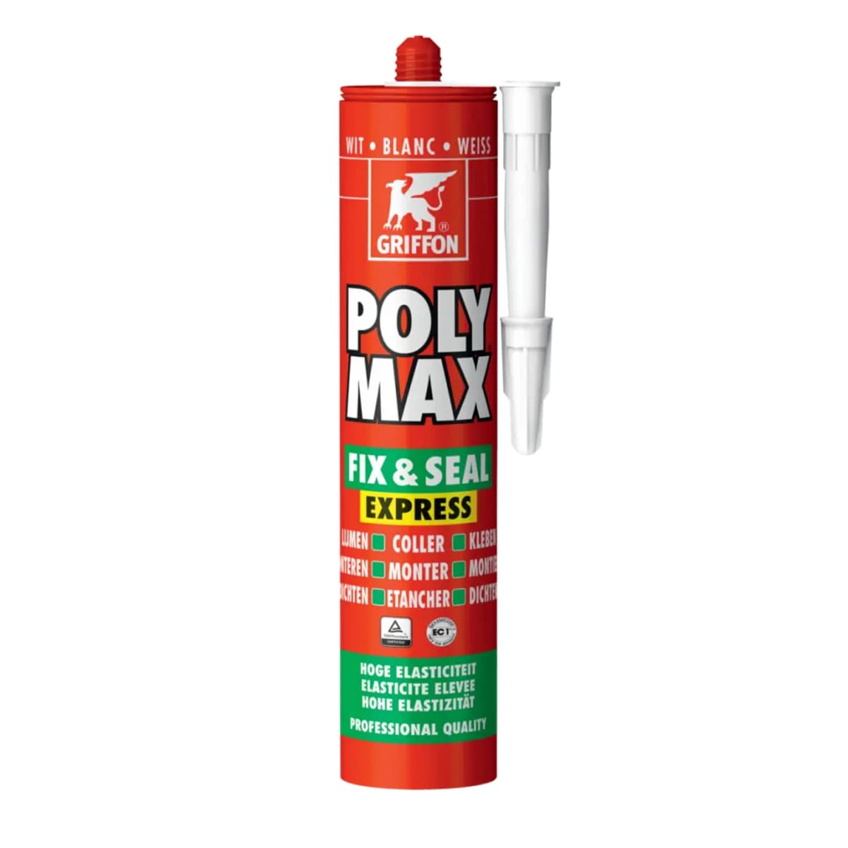 Griffon Poly Max Fix&Seal Express Montagelijm-/afdichtingskit - Wit - Koker - 425gr