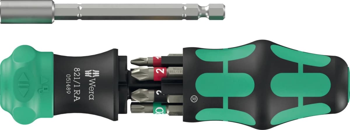 Wera 05051519001 Kraftform Kompakt 28 RA 1 Bitschroevendraaier - 6 In 1 Multi-bit - Met Ratelfunctie