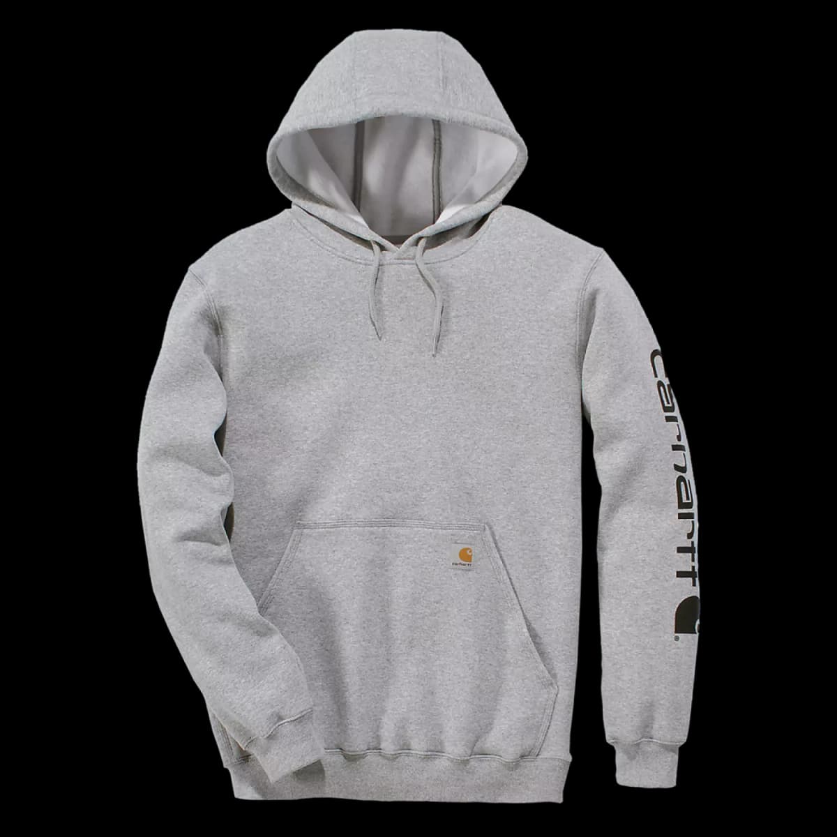Carhartt Sleeve Logo Hooded Sweatshirt Heather Gray/Black - XL