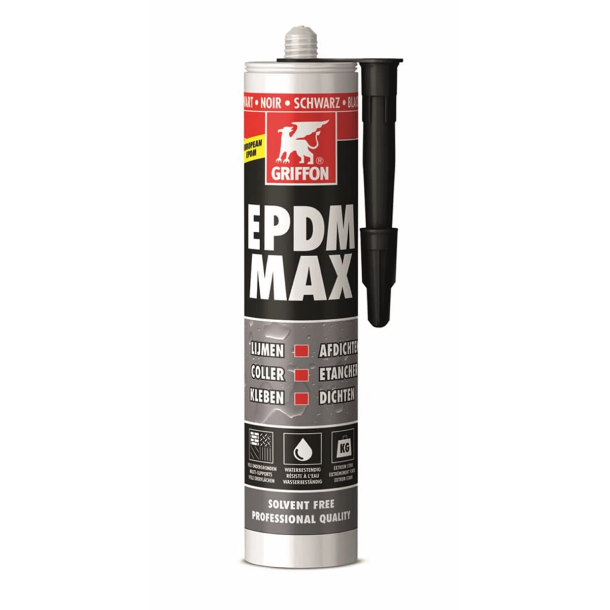 Griffon EPDM Max Lijmkit - Zwart - 465 G