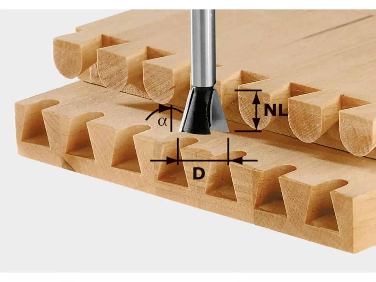 Festool 491165 HW S8 D20/26/10 HW Schacht Zwaluwstaartfrees - 8mm - 491165 thumbnail 2