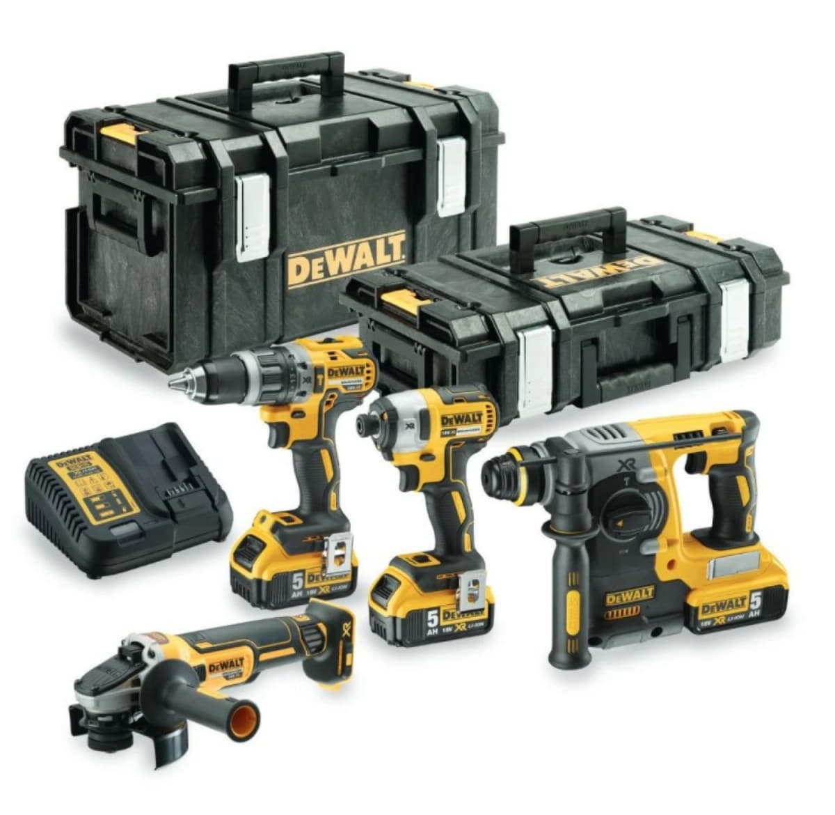 DeWALT DCK422P3 18V Li-ion XR Accu 4-delige Combiset (3x 5.0Ah) In 2 TOUGHSYSTEM Koffers