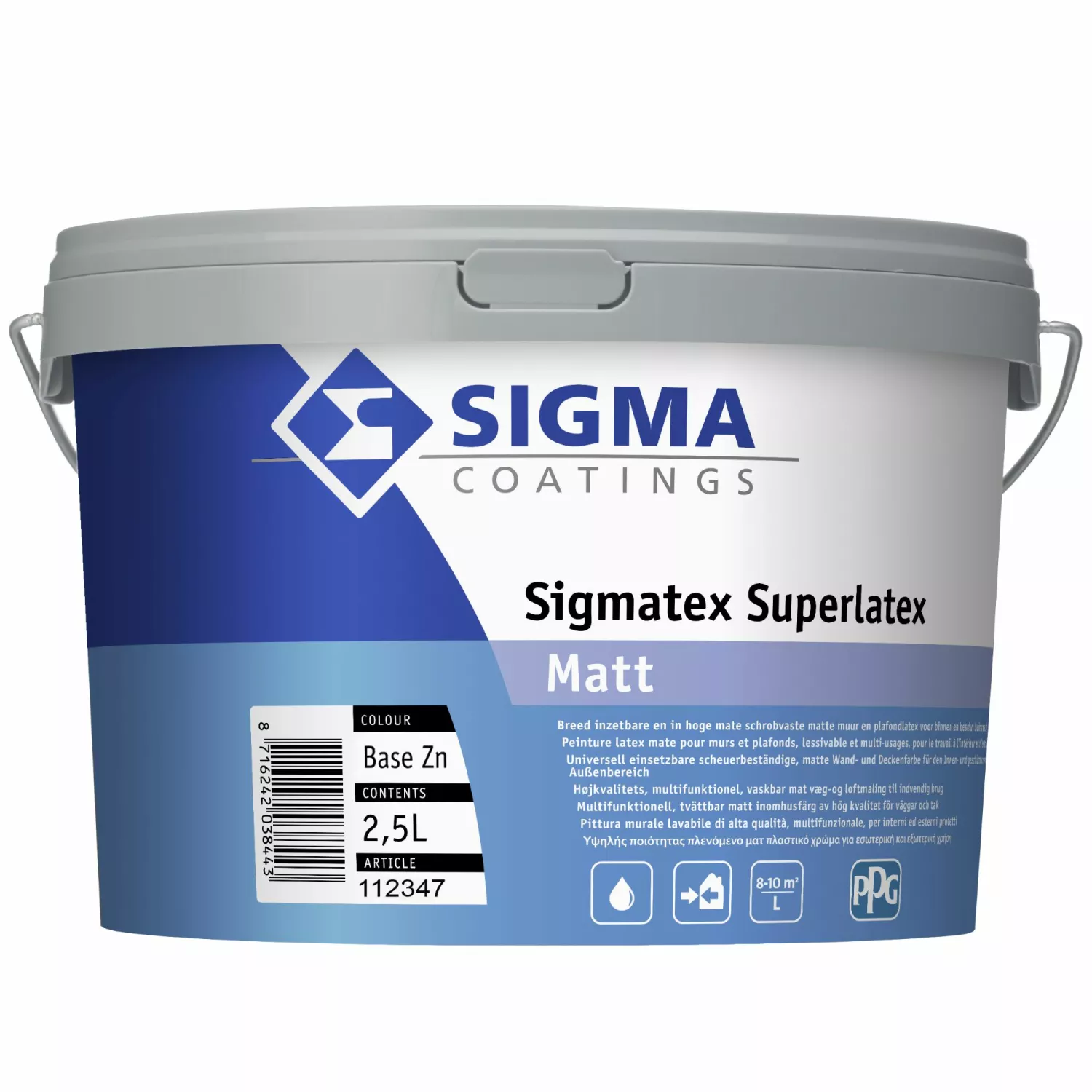 Sigma Sigmatex Superlatex Matt - Op Kleur Gemengd - 2,5L - Muurverf